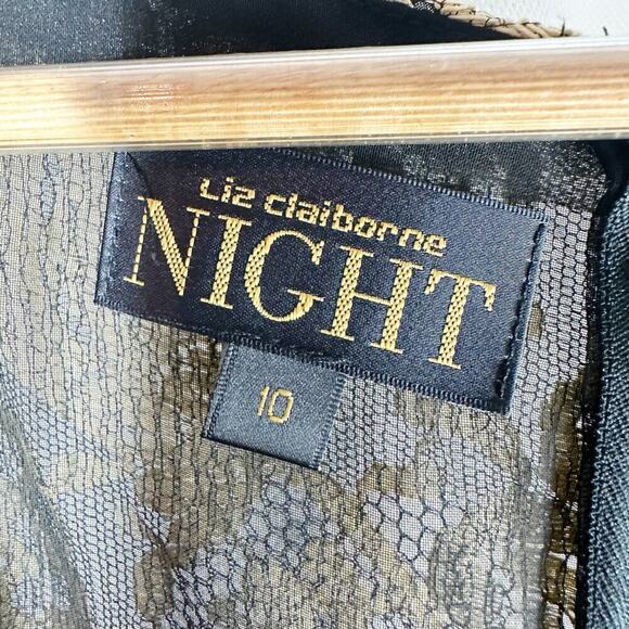 Vintage Liz Claiborne Night Formal Party Midi Dress Size US 10 Made in USA - Picture 6 of 11